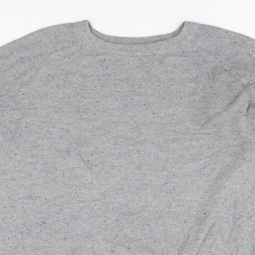Zara Man Mens Grey Crew Neck Cotton Pullover Jumper Size M