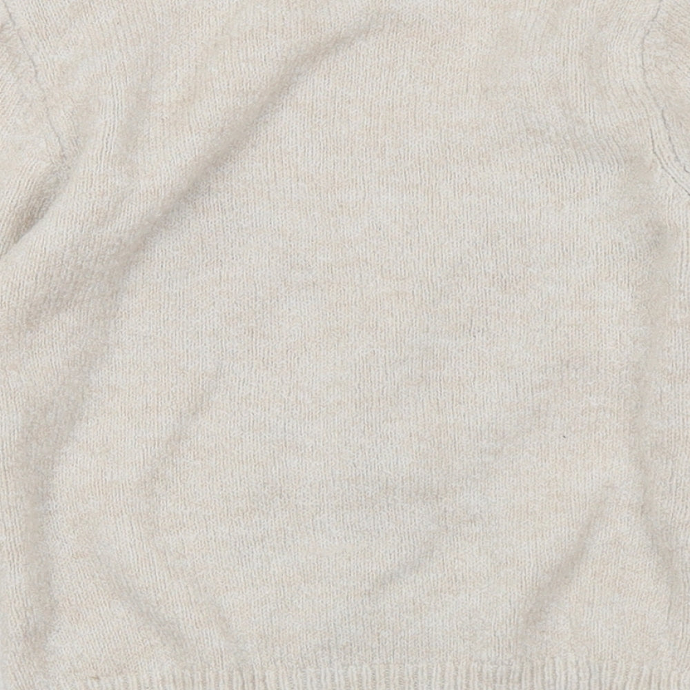 Primark Girls Beige Crew Neck Acrylic Pullover Jumper Size 4-5 Years - Rabbit