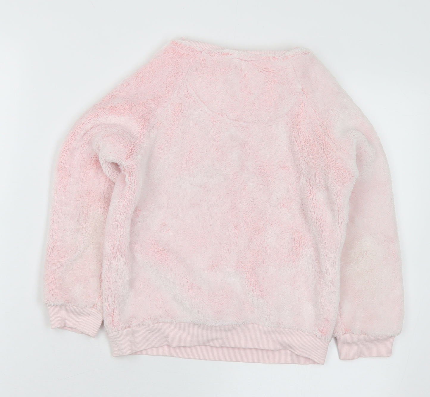NEXT Girls Pink Round Neck Polyester Pullover Jumper Size 6 Years