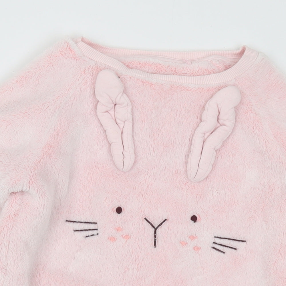 NEXT Girls Pink Round Neck Polyester Pullover Jumper Size 6 Years