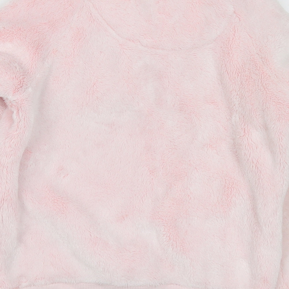 NEXT Girls Pink Round Neck Polyester Pullover Jumper Size 6 Years