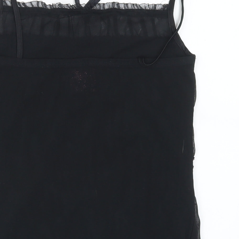Gloss Girls Black Polyester Camisole Tank Size 11-12 Years Square Neck