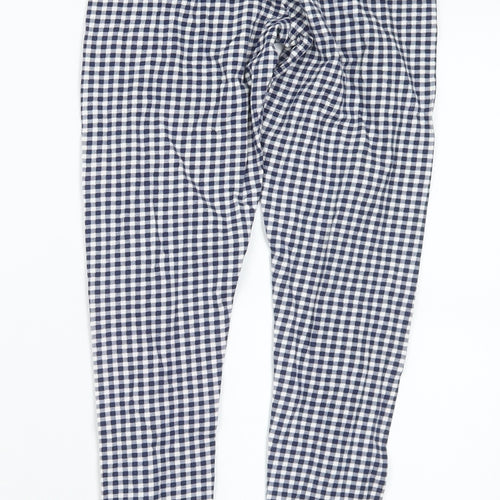 F&F Girls Blue Check Cotton Pedal Pusher Trousers Size 10-11 Years Regular