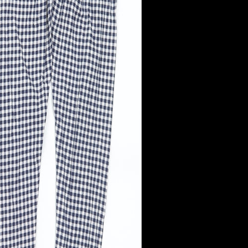 F&F Girls Blue Check Cotton Pedal Pusher Trousers Size 10-11 Years Regular