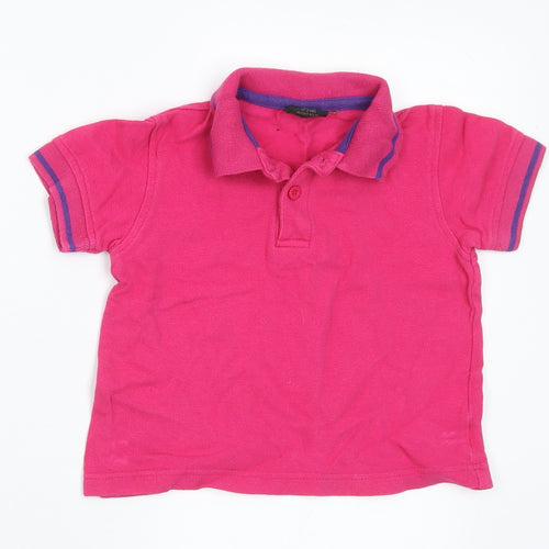 NEXT Girls Pink Cotton Basic Polo Size 18-24 Months Collared