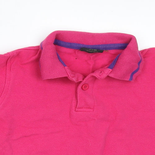 NEXT Girls Pink Cotton Basic Polo Size 18-24 Months Collared