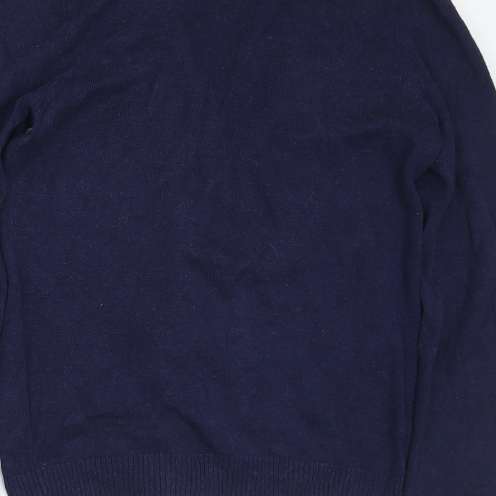 Miss Evie Girls Blue V-Neck Viscose Cardigan Jumper Size 13-14 Years