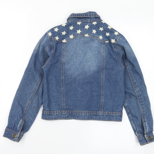 George Girls Blue Striped Jacket Size 9-10 Years