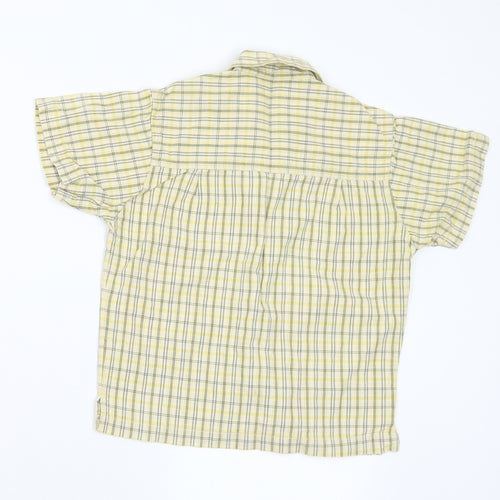 EA Boys Yellow Plaid Cotton Basic Button-Up Size 6-7 Years Collared