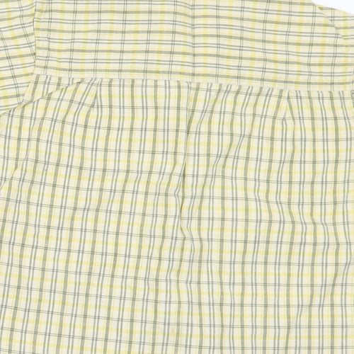 EA Boys Yellow Plaid Cotton Basic Button-Up Size 6-7 Years Collared