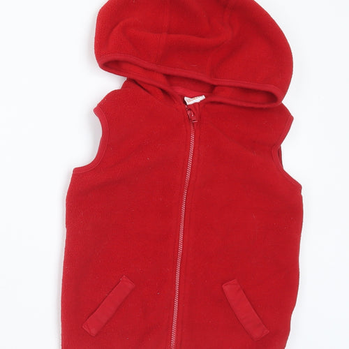 Debenhams Girls Red Polyester Full Zip Jumper Size 18-24 Months