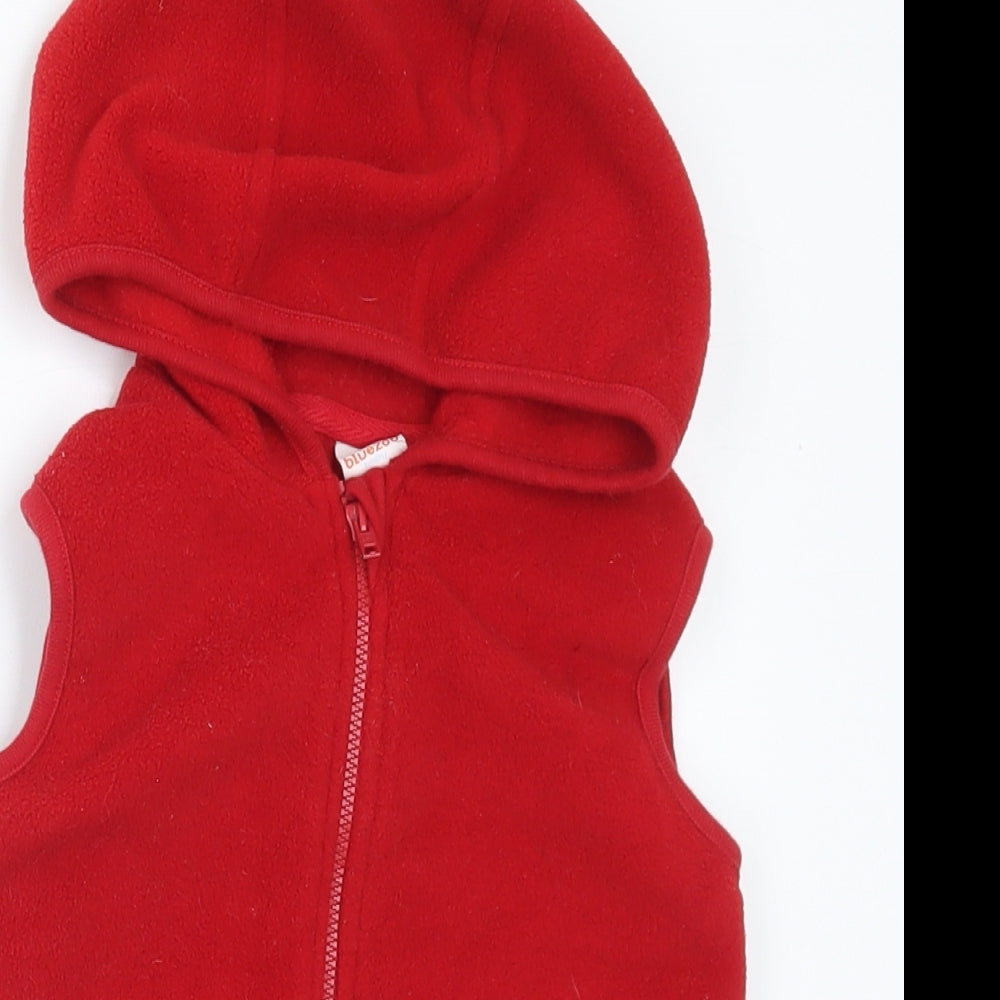 Debenhams Girls Red Polyester Full Zip Jumper Size 18-24 Months