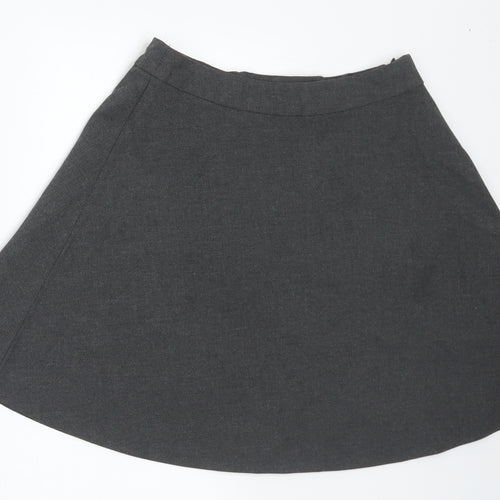 Marks and Spencer Girls Grey Polyester Flare Skirt Size 9 Years Regular