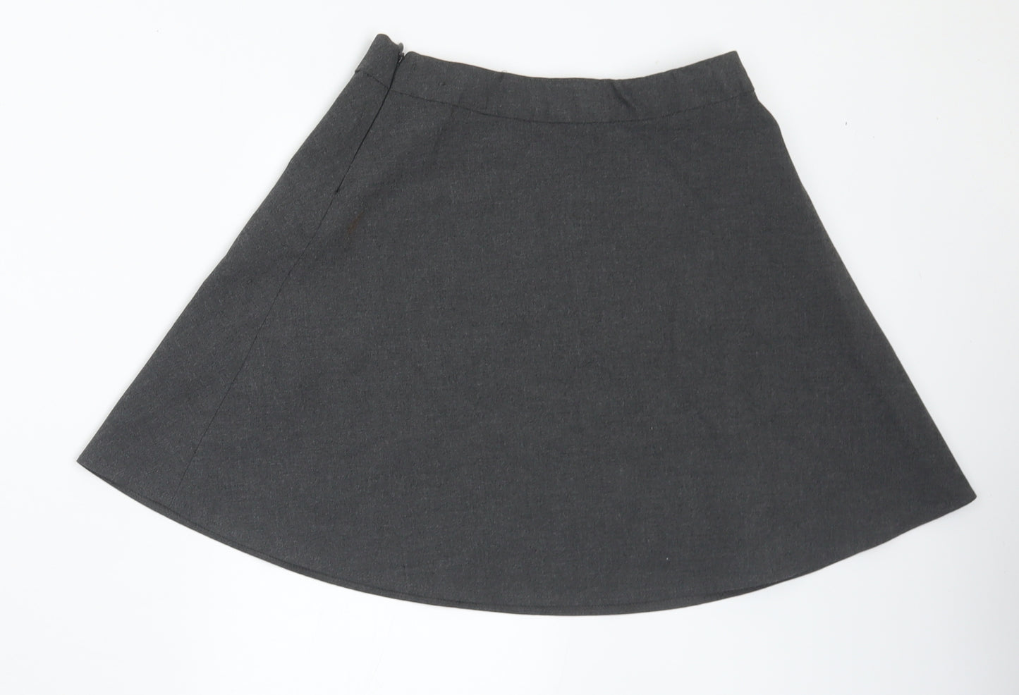 Marks and Spencer Girls Grey Polyester Flare Skirt Size 9 Years Regular
