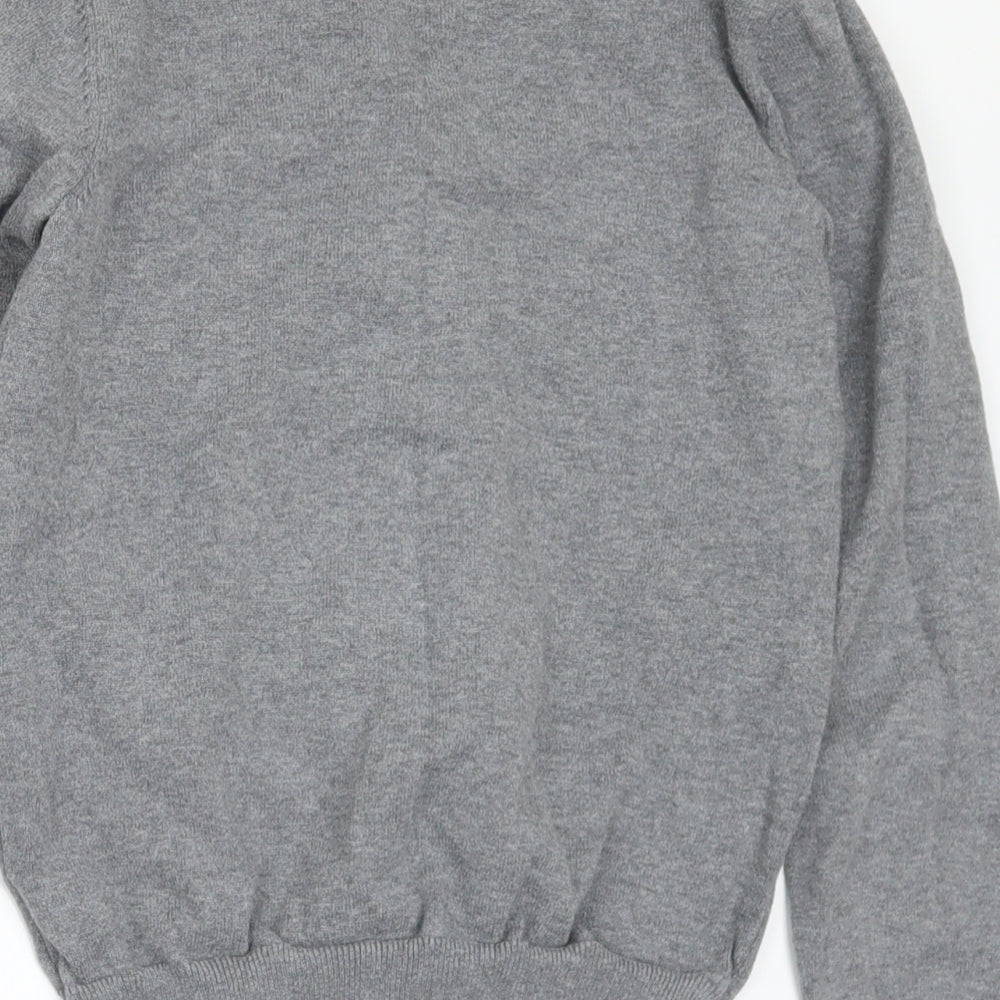 George Girls Grey V-Neck Cotton Cardigan Jumper Size 10-11 Years