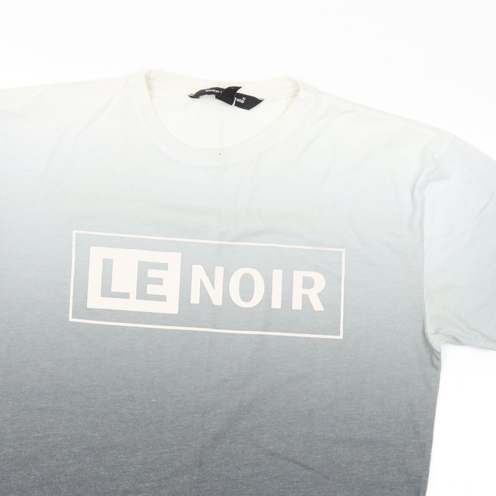 Cedar Wood State Mens Grey Viscose T-Shirt Size M Crew Neck - LENOIR