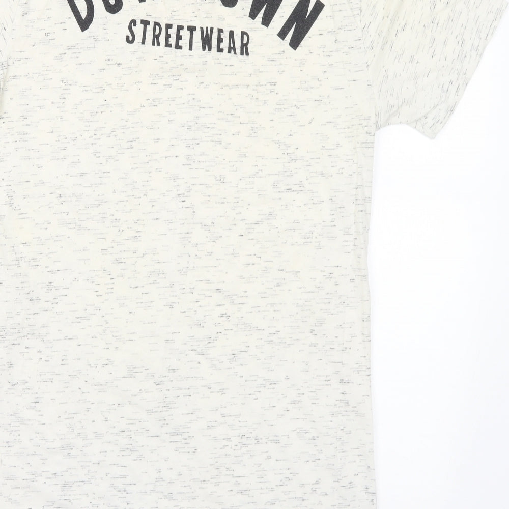 Cedar Wood State Mens Ivory Polyester T-Shirt Size M Crew Neck