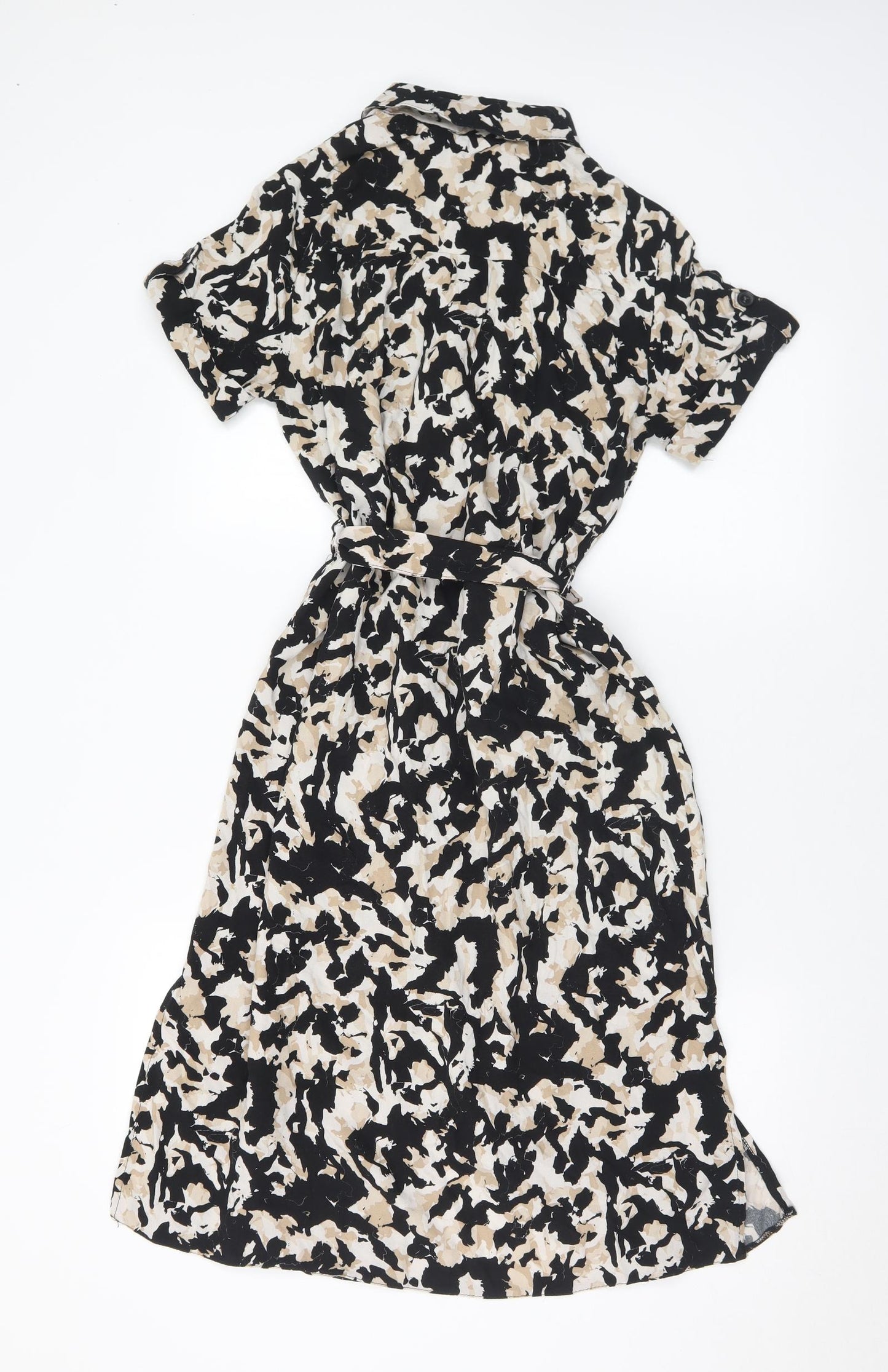 Dorothy Perkins Womens Multicoloured Geometric Polyester Shirt Dress Size 10 Collared