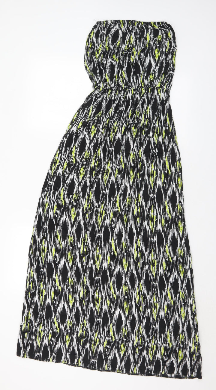Atmosphere Womens Multicoloured Geometric Viscose A-Line Size 8 Off the Shoulder
