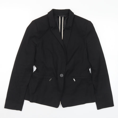 NEXT Womens Black Polyester Jacket Suit Jacket Size 10