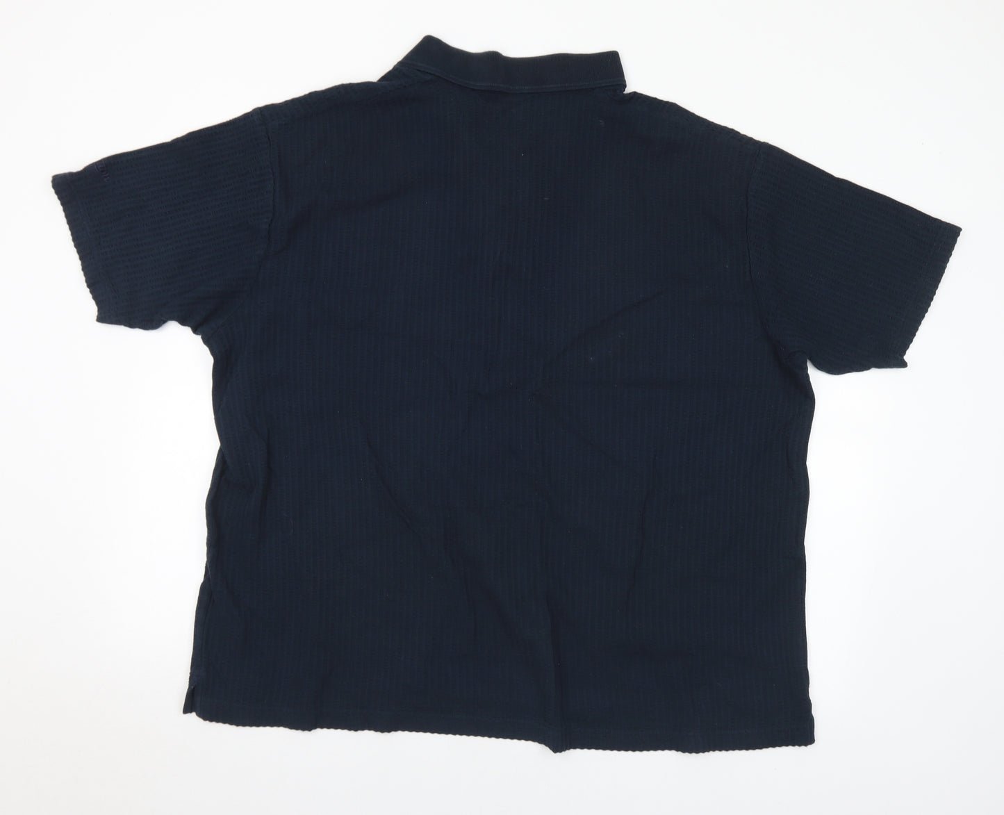 Cotton Traders Mens Blue Cotton Polo Size 4XL Collared