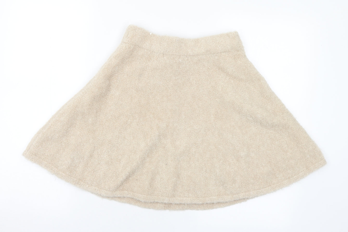 Primark Womens Beige Acrylic A-Line Skirt Size 6