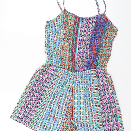 Atmosphere Womens Multicoloured Geometric Polyester Playsuit One-Piece Size 10