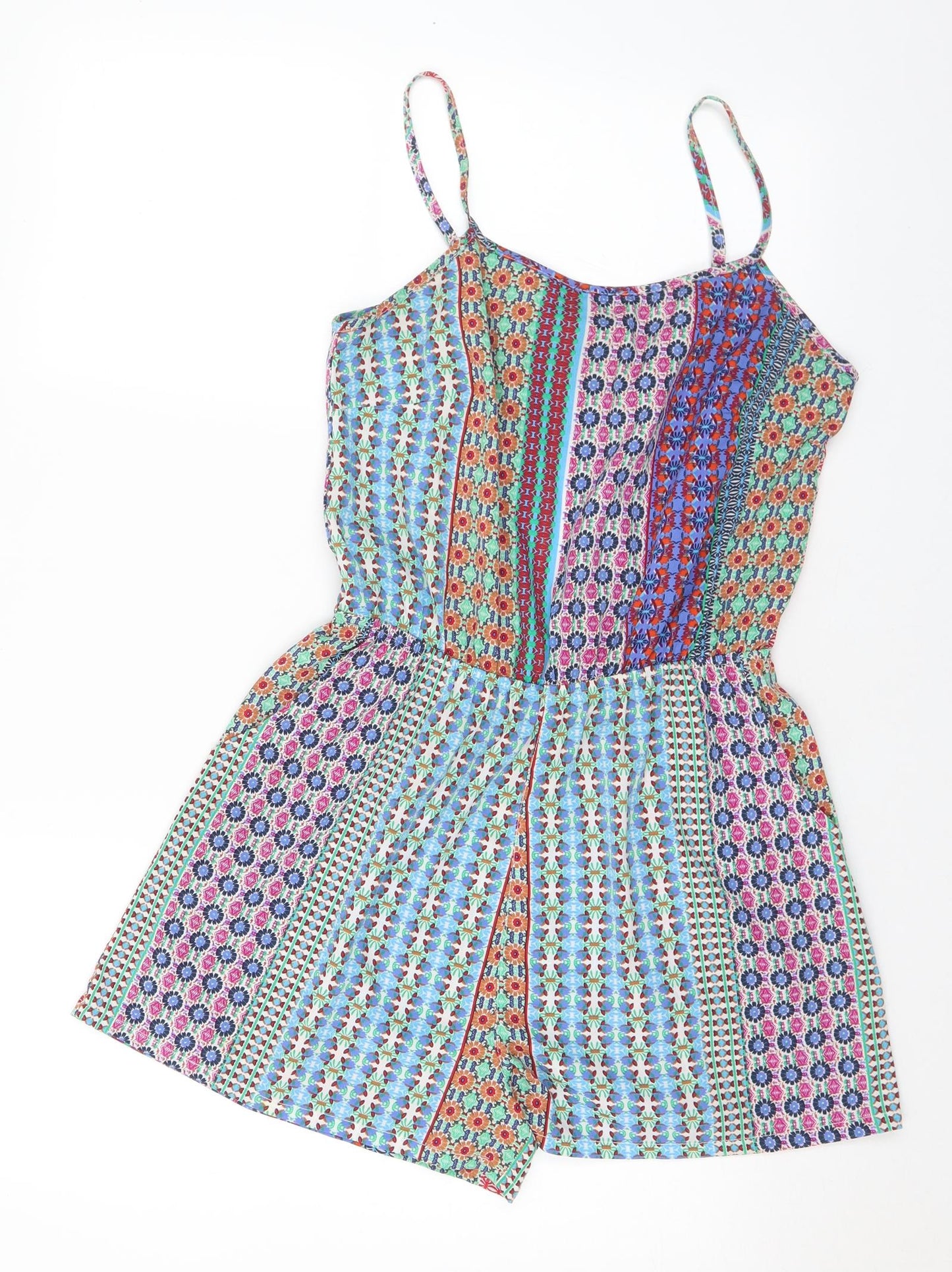 Atmosphere Womens Multicoloured Geometric Polyester Playsuit One-Piece Size 10