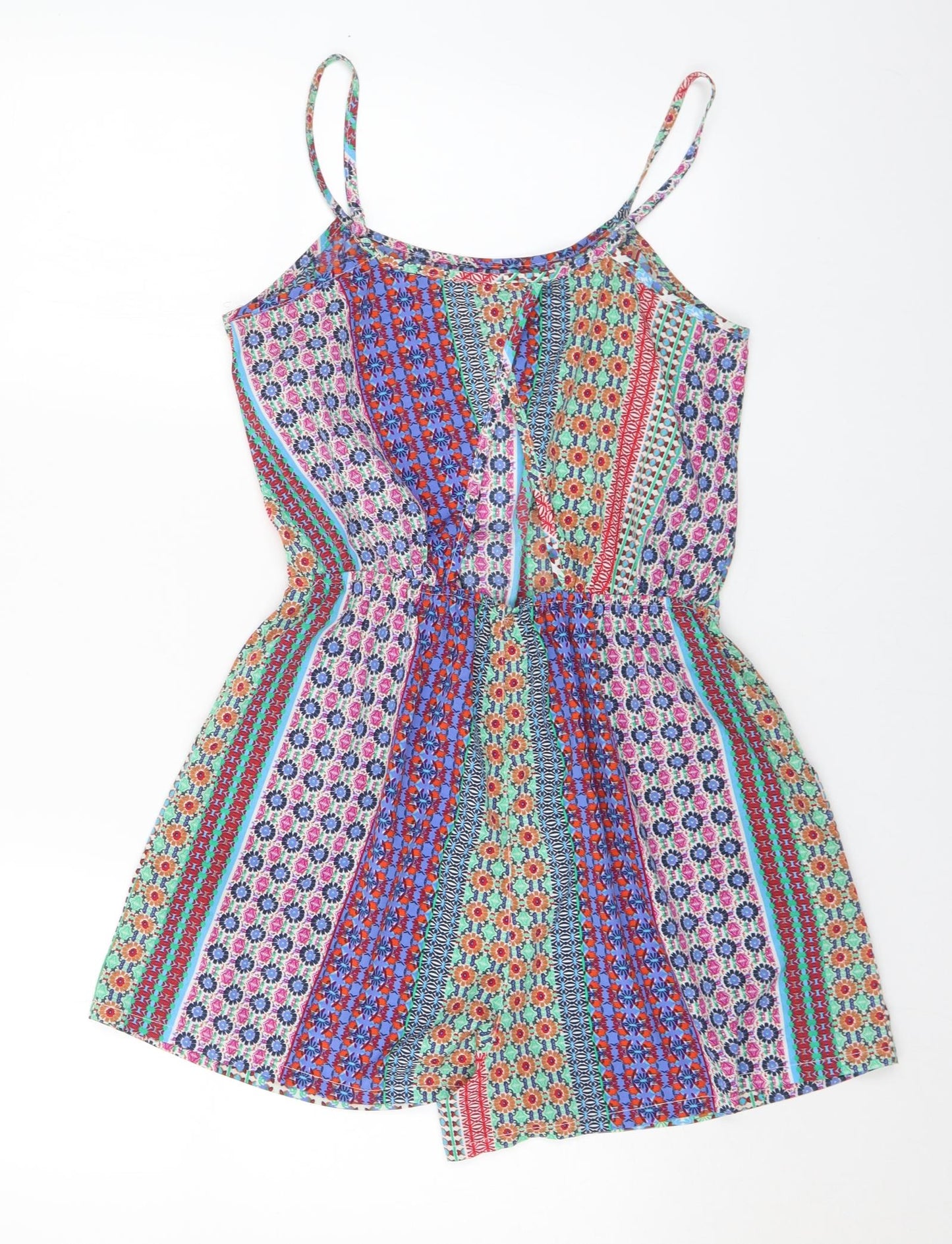 Atmosphere Womens Multicoloured Geometric Polyester Playsuit One-Piece Size 10