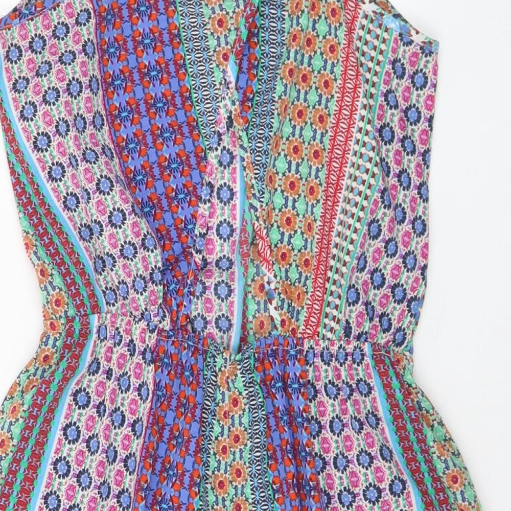 Atmosphere Womens Multicoloured Geometric Polyester Playsuit One-Piece Size 10