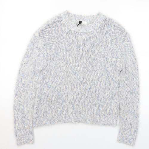 Divided Womens Multicoloured Crew Neck Acrylic Pullover Jumper Size S