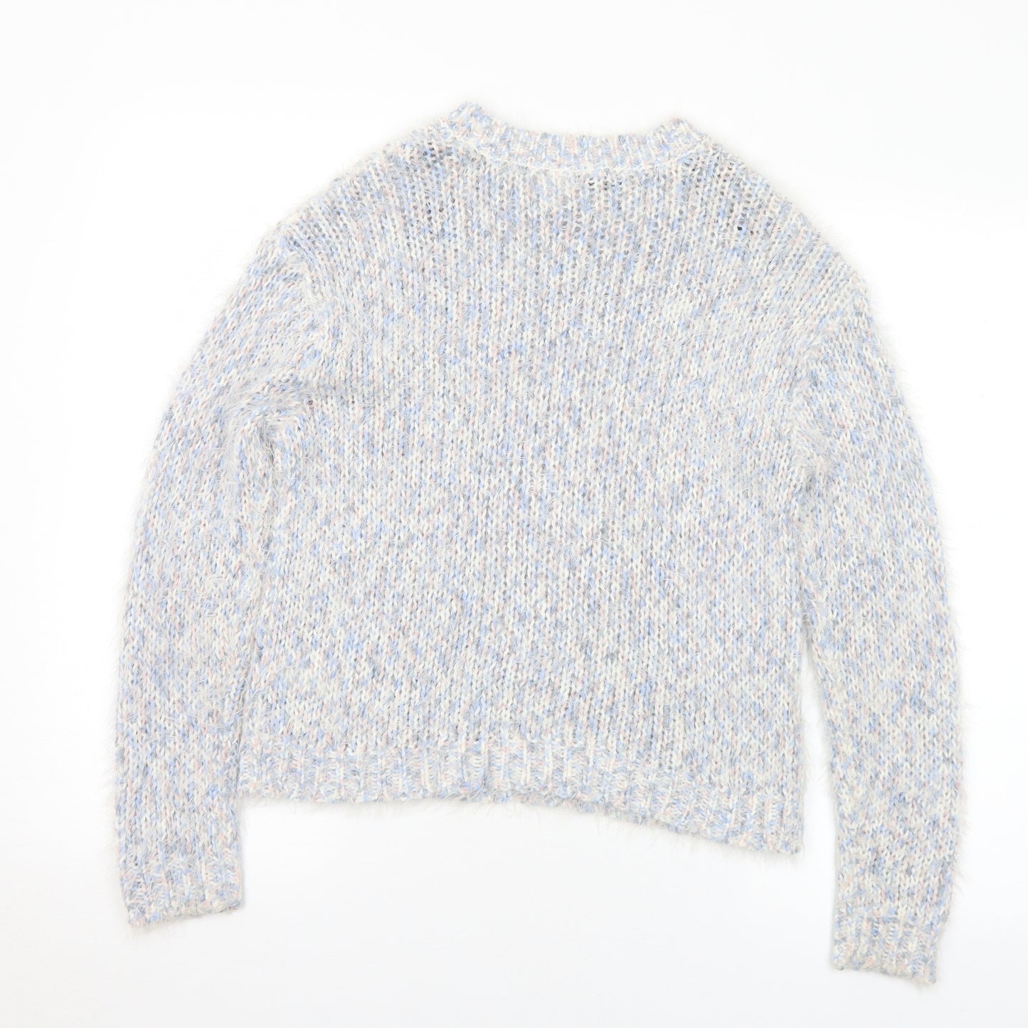 Divided Womens Multicoloured Crew Neck Acrylic Pullover Jumper Size S