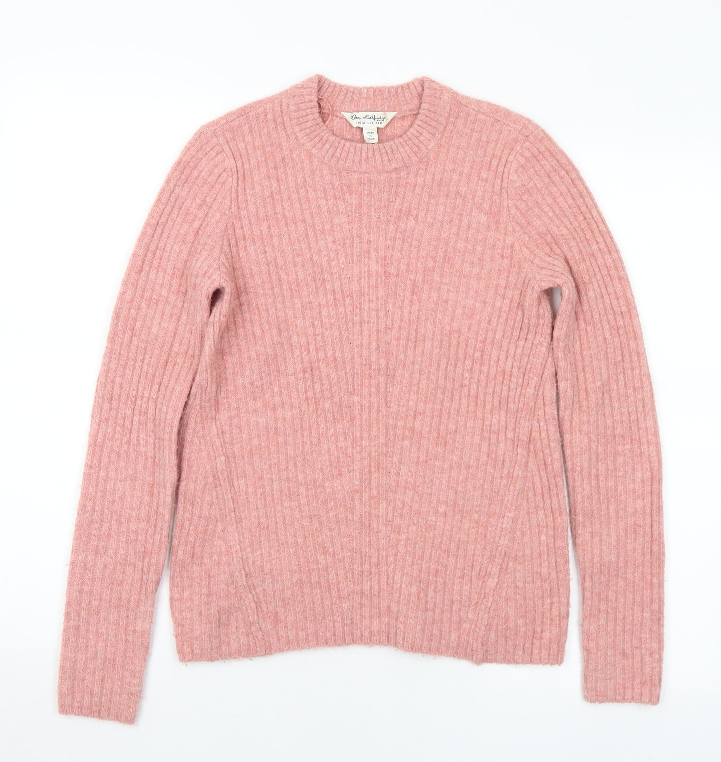 Miss Selfridge Womens Pink Mock Neck Acrylic Pullover Jumper Size 8