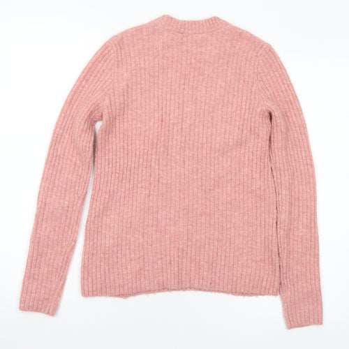Miss Selfridge Womens Pink Mock Neck Acrylic Pullover Jumper Size 8