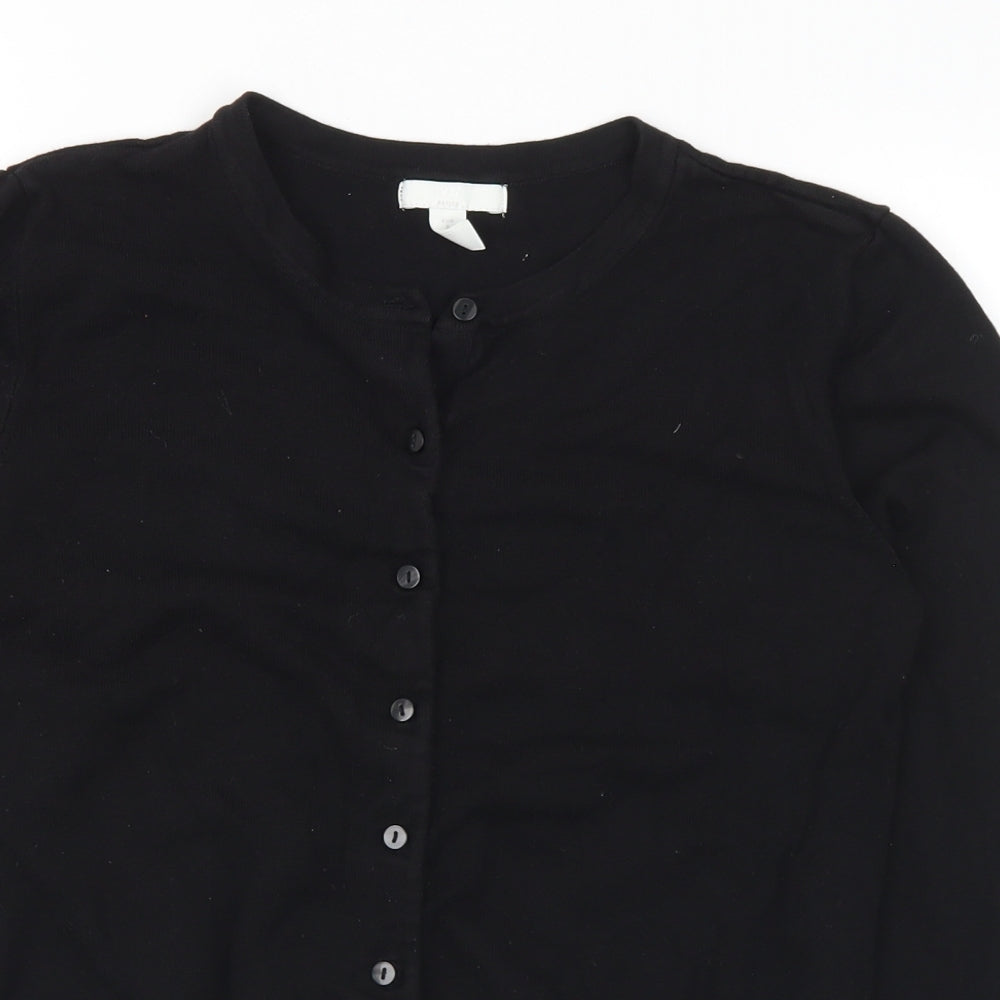 H&M Womens Black Round Neck Viscose Cardigan Jumper Size S