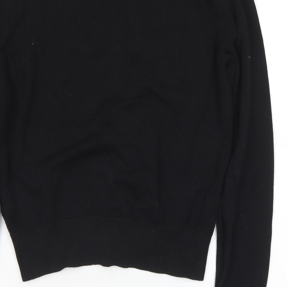 H&M Womens Black Round Neck Viscose Cardigan Jumper Size S