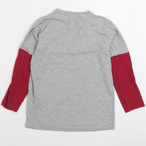 Superior Boys Grey Cotton Basic T-Shirt Size 10 Years Round Neck Pullover