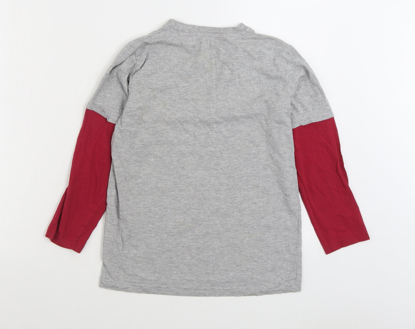 Superior Boys Grey Cotton Basic T-Shirt Size 10 Years Round Neck Pullover