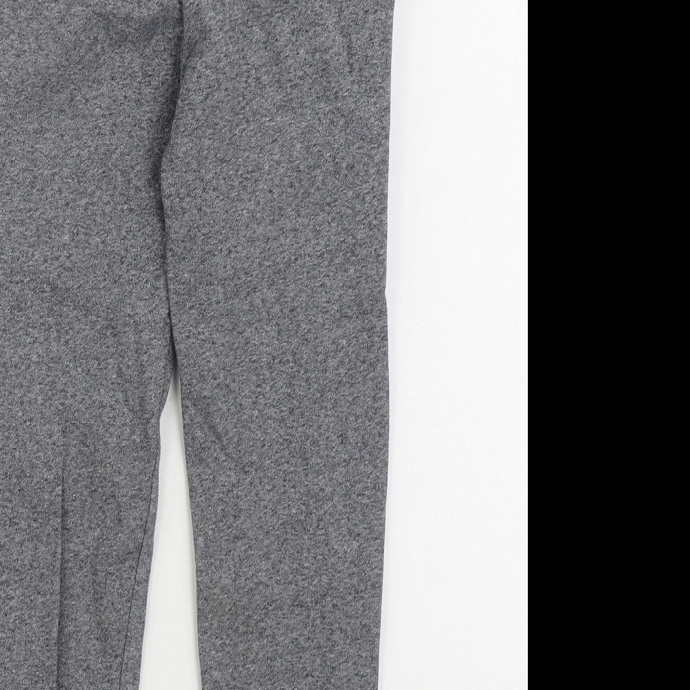 Marks and Spencer Boys Grey Cotton Jogger Trousers Size 7-8 Years Regular Tie