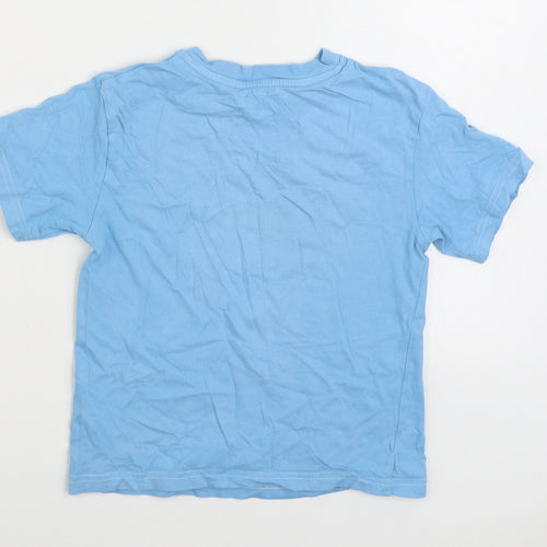 Rebel Boys Blue 100% Cotton Basic T-Shirt Size 5-6 Years Round Neck Pullover