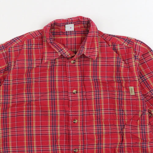 Adams Apple Boys Red Plaid 100% Cotton Basic Button-Up Size 8 Years Collared Button