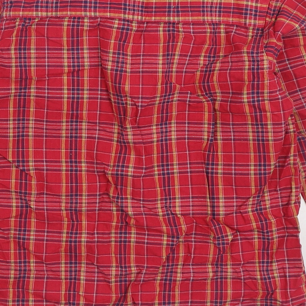 Adams Apple Boys Red Plaid 100% Cotton Basic Button-Up Size 8 Years Collared Button