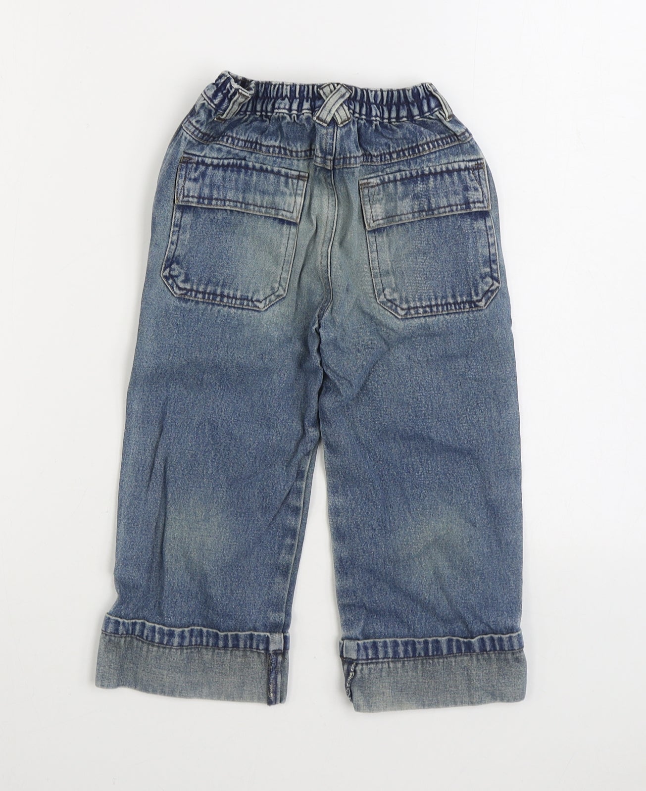 George Boys Blue 100% Cotton Straight Jeans Size 3-4 Years Regular Zip