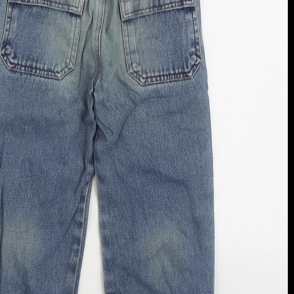 George Boys Blue 100% Cotton Straight Jeans Size 3-4 Years Regular Zip