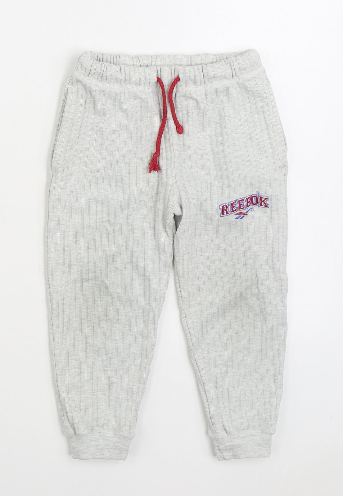 Reebok Boys Grey Polyester Jogger Trousers Size 2 Years Regular Tie