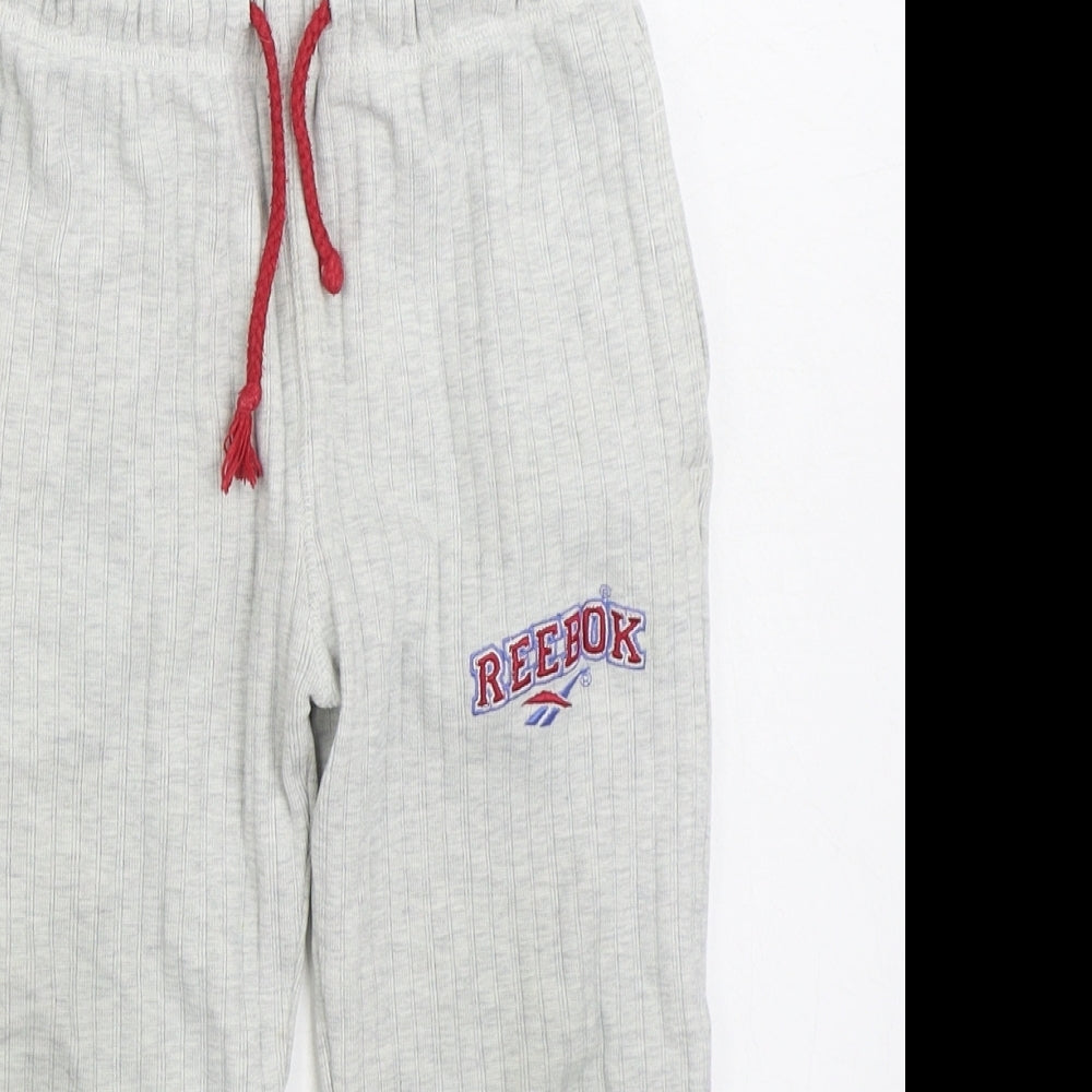 Reebok Boys Grey Polyester Jogger Trousers Size 2 Years Regular Tie