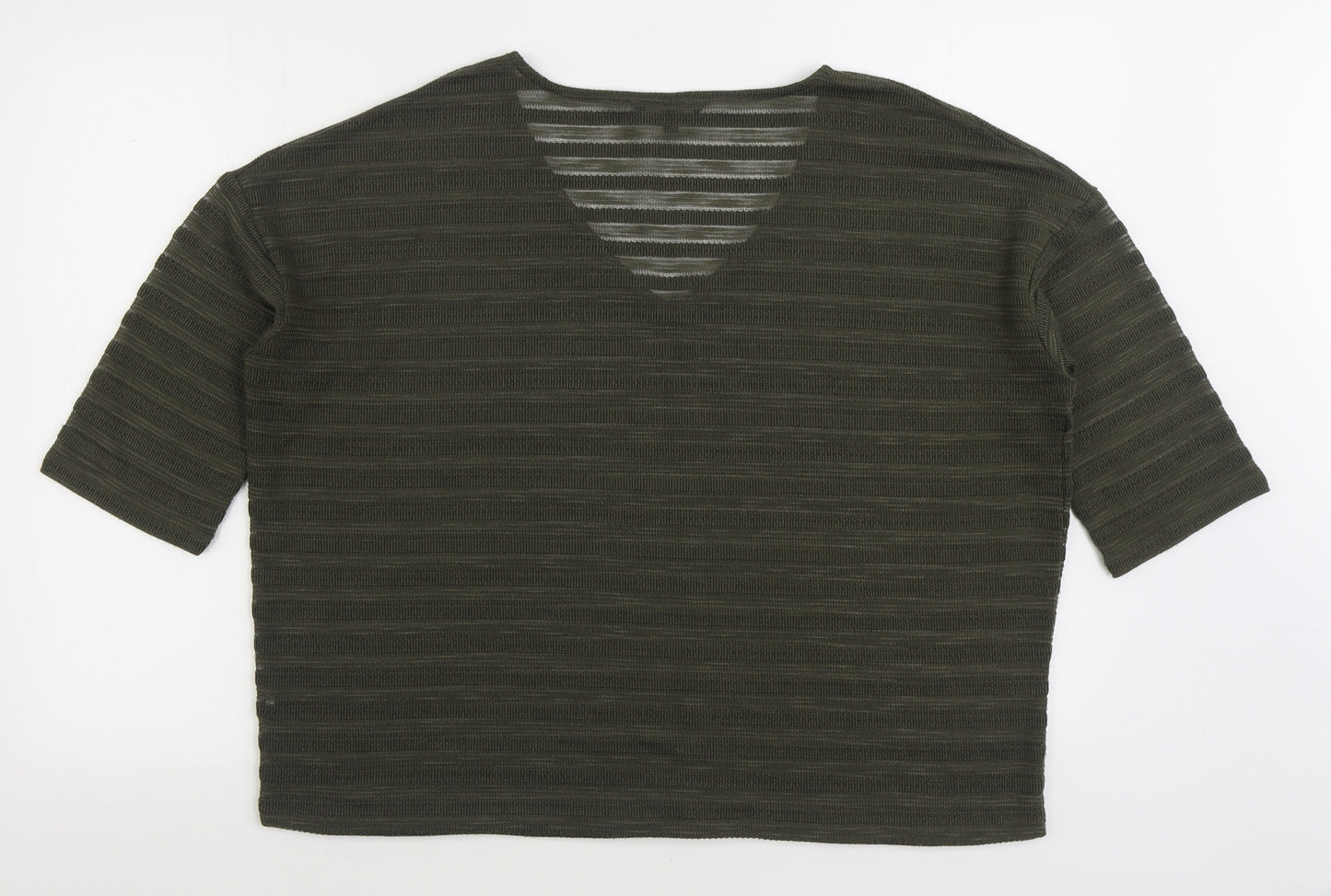 NEXT Womens Green V-Neck Acrylic Pullover Jumper Size 14