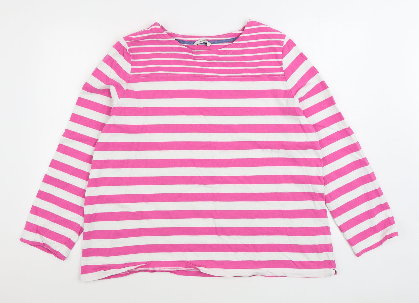 George Womens Pink Striped 100% Cotton Pullover Sweatshirt Size 24 Pullover