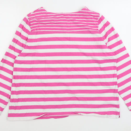 George Womens Pink Striped 100% Cotton Pullover Sweatshirt Size 24 Pullover