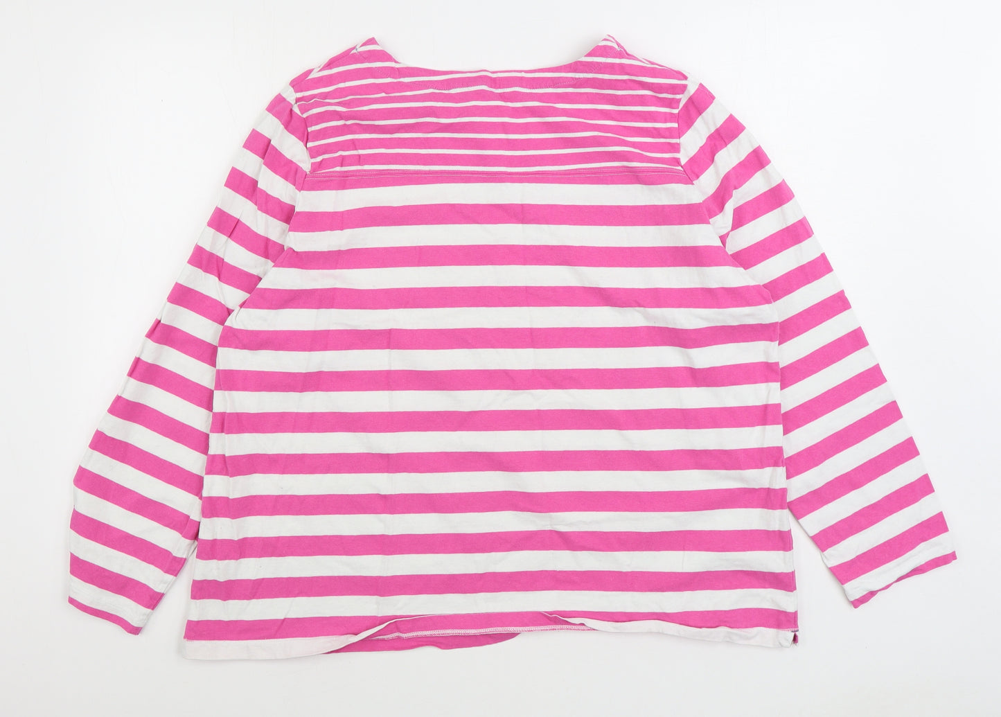 George Womens Pink Striped 100% Cotton Pullover Sweatshirt Size 24 Pullover